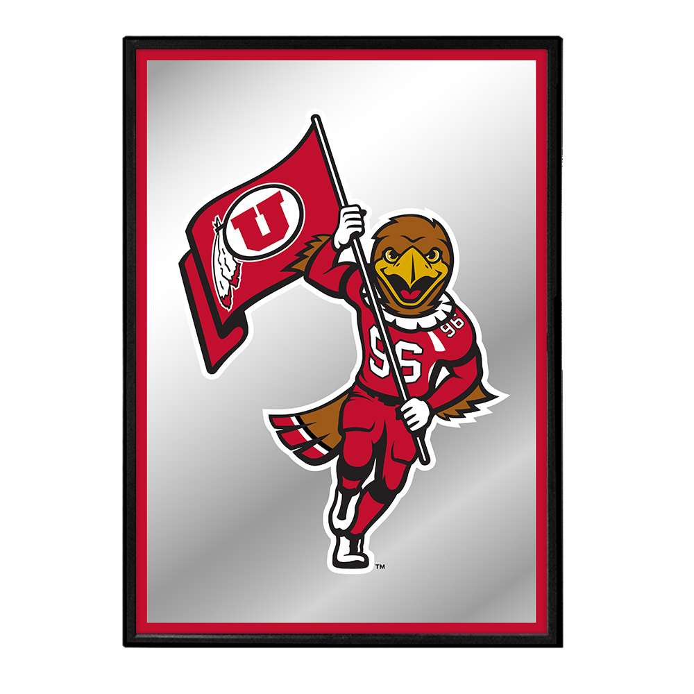 Utah Utes: Mascott - Framed Mirrored Wall Sign | The Fan-Brand | NCUTAH-275-01