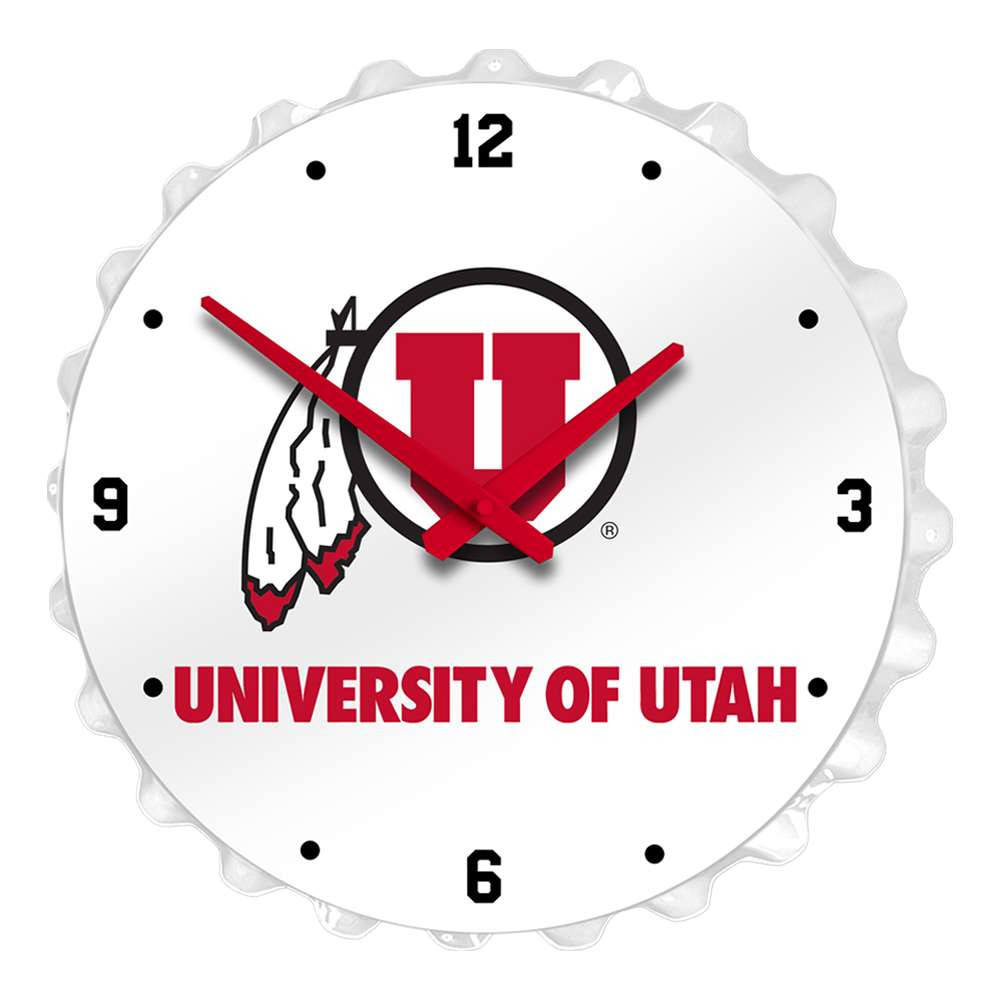 Utah Utes: Bottle Cap Wall Clock | The Fan-Brand | NCUTAH-540-01