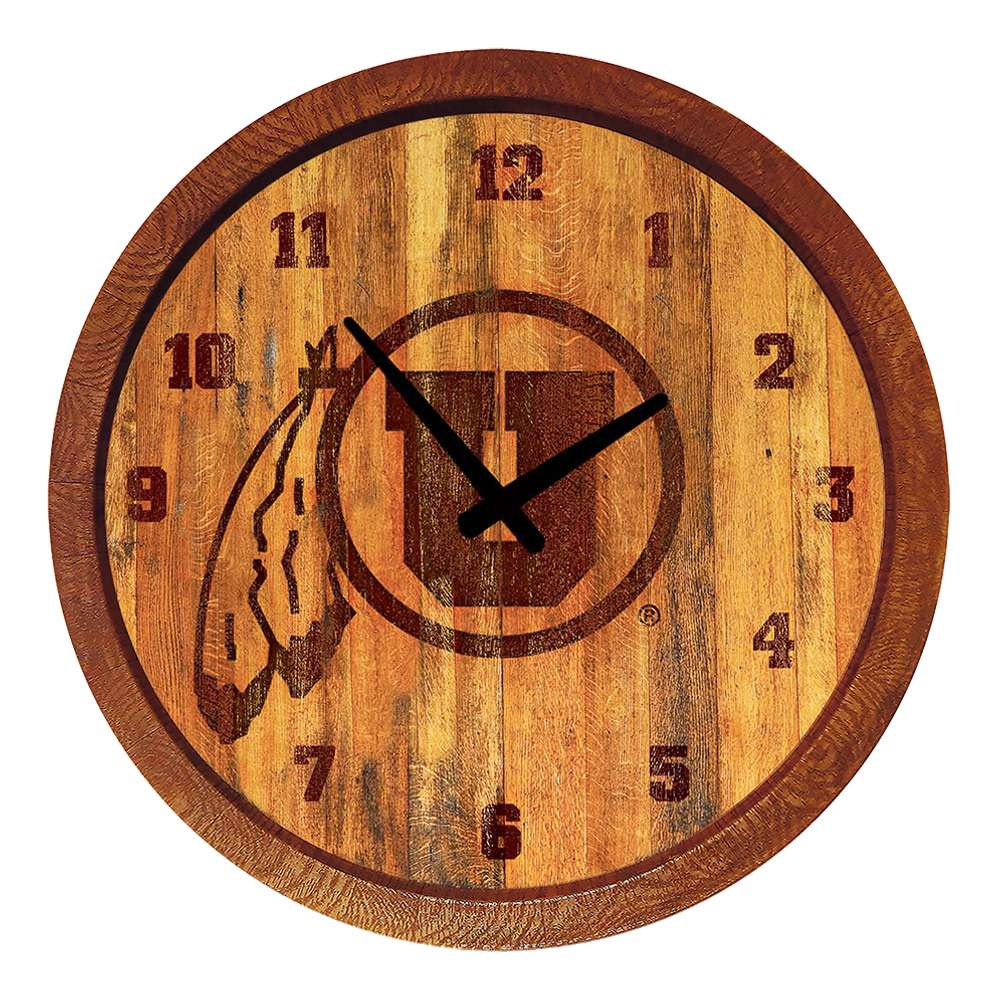 Utah Utes: Branded "Faux" Barrel Top Wall Clock | The Fan-Brand | NCUTAH-560-02