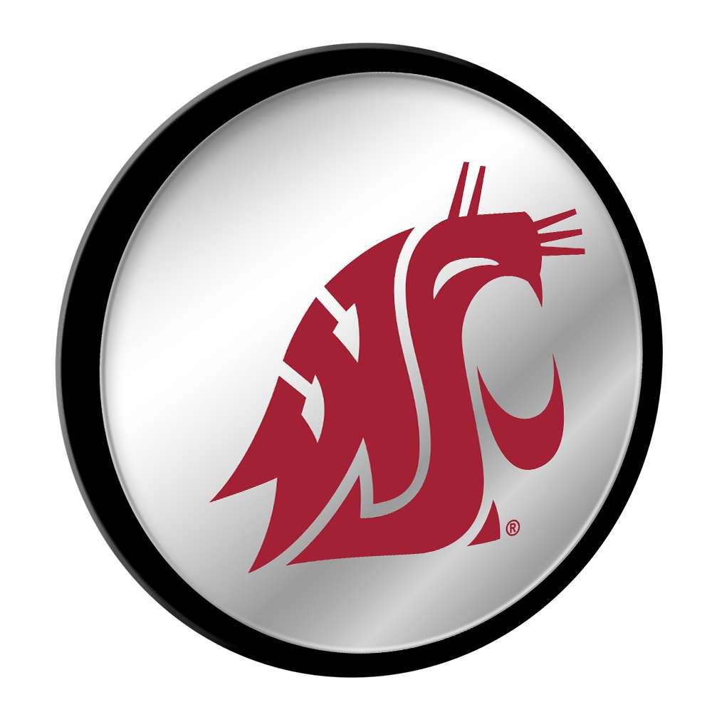 Washington State Cougars: Logo - Modern Disc Mirrored Wall Sign | The Fan-Brand | NCWAST-235-01