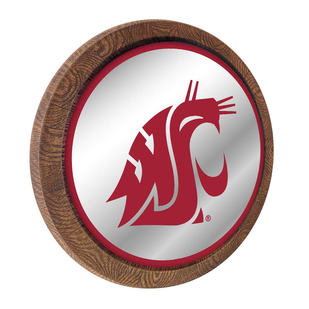 Washington State Cougars: Logo - Mirrored Barrel Top Mirrored Wall Sign | The Fan-Brand | NCWAST-245-01
