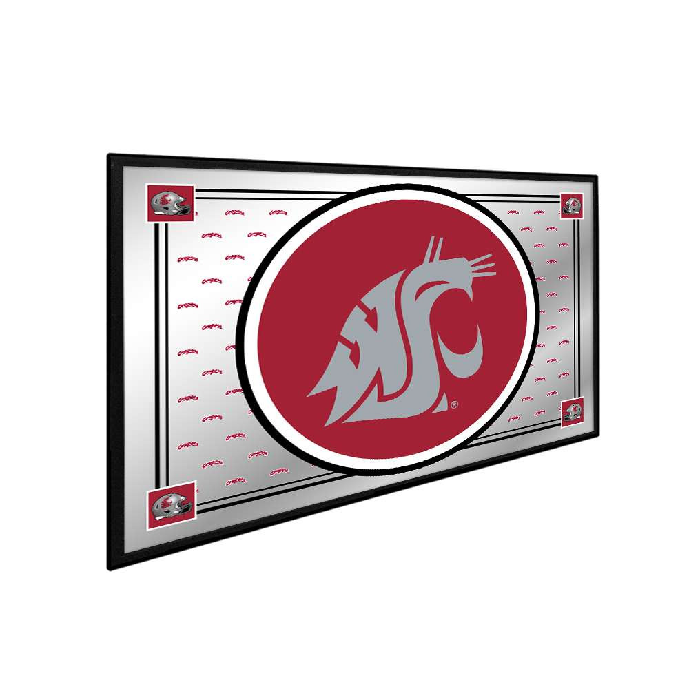 Washington State Cougars: Team Spirit, Logo - Framed Mirrored Wall Sign - Mirrored Background | The Fan-Brand | NCWAST-265-02A