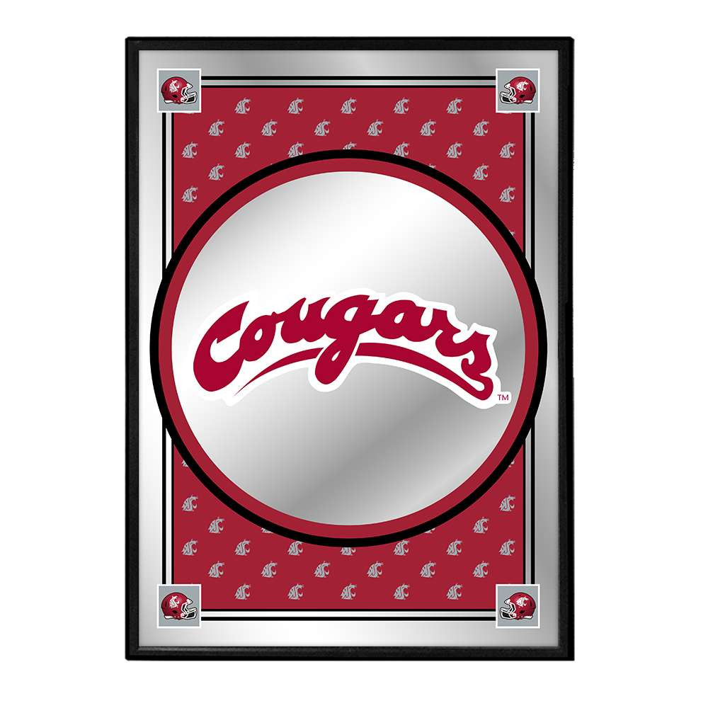 Washington State Cougars: Team Spirit - Framed Mirrored Wall Sign | The Fan-Brand | NCWAST-275-02