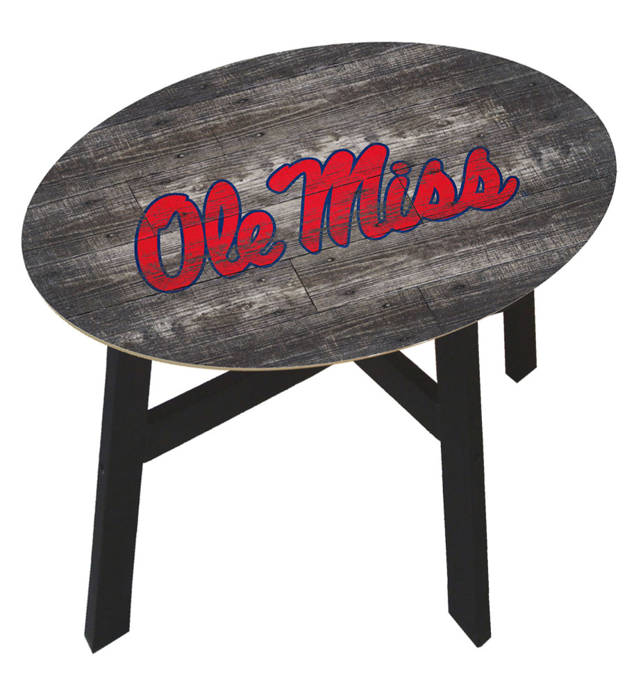 Mississippi Rebels Distressed Wood Side Table |FAN CREATIONS | C0823-Ole Miss