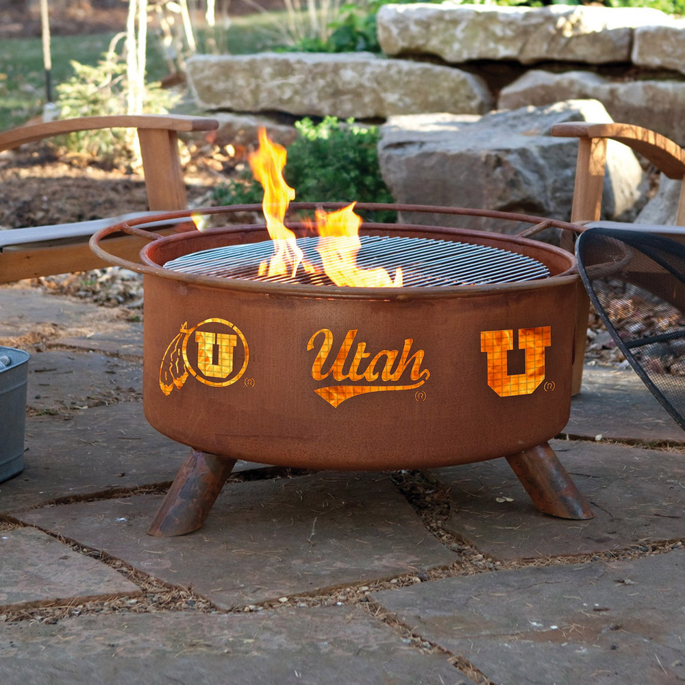 Utah Utes Portable Fire Pit Grill | Patina | F243