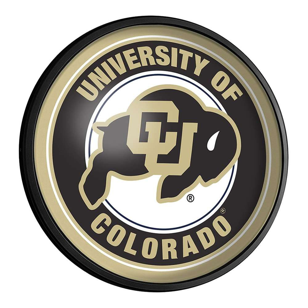 Colorado Buffaloes Round Slimline Lighted Wall Sign | The Fan-Brand | NCCOBF-130-01