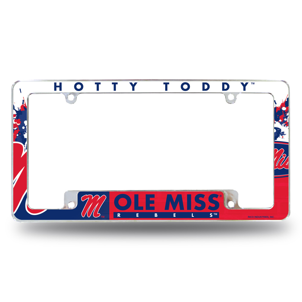 Mississippi Rebels Primary Chrome License Plate Frame | Rico Industries | AFC160202B