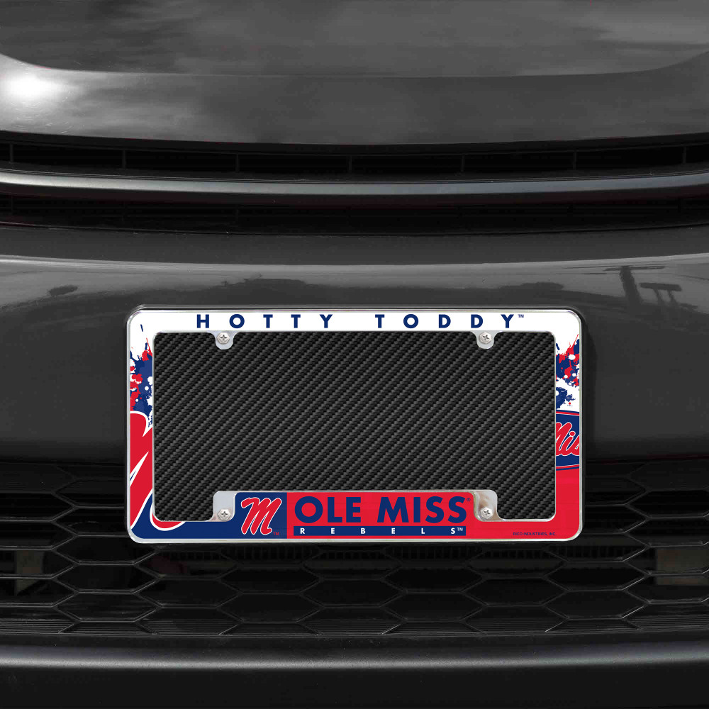Mississippi Rebels Primary Chrome License Plate Frame | Rico Industries | AFC160202B