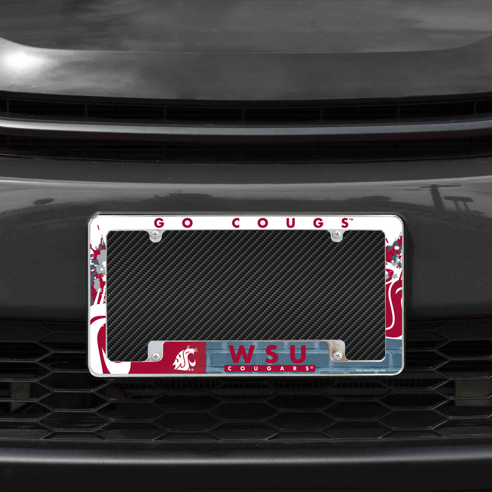 Washington State Cougars Primary Chrome License Plate Frame | Rico Industries | AFC490102B