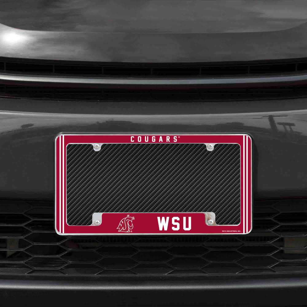 Washington State Cougars Classic Chrome License Plate Frame | Rico Industries | AFC490110B