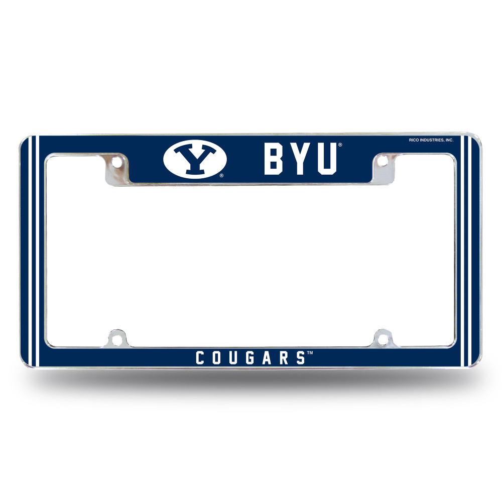 BYU Cougars Classic Chrome License Plate Frame | Rico Industries | AFC510210T