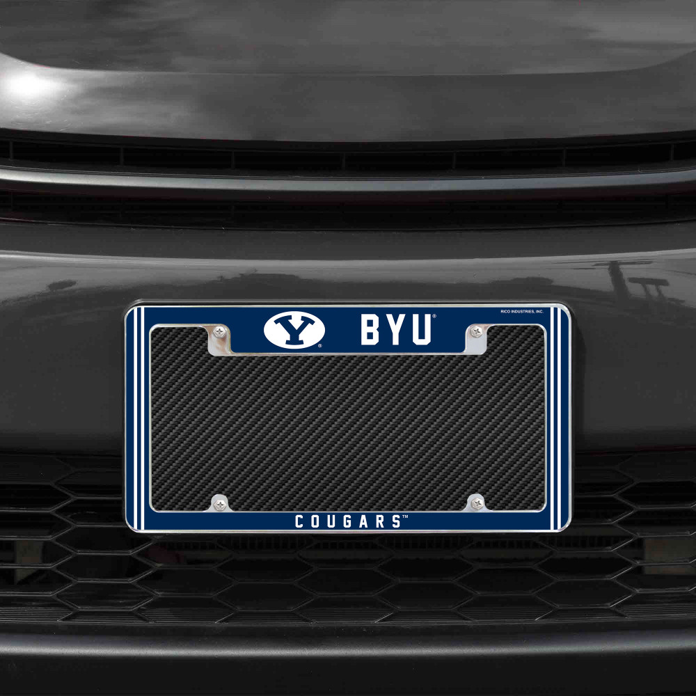 BYU Cougars Classic Chrome License Plate Frame | Rico Industries | AFC510210T