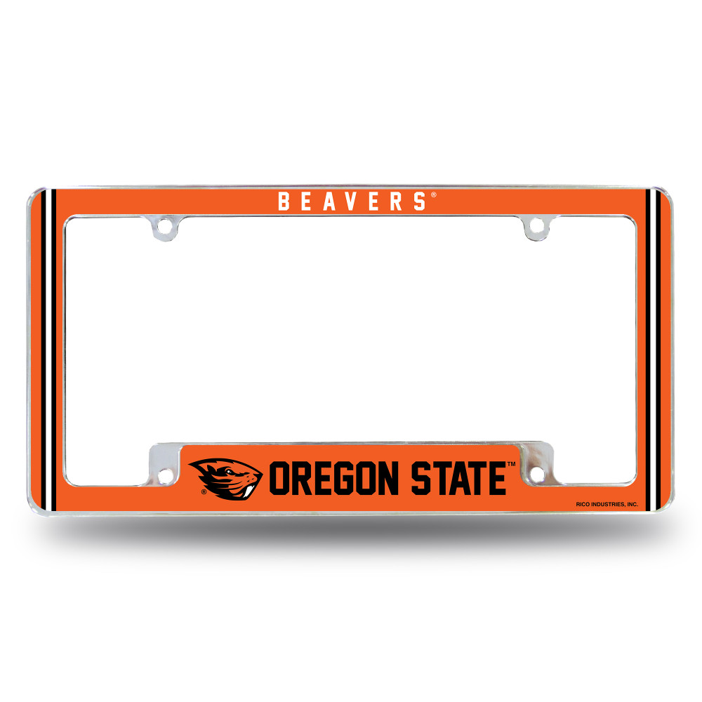 Oregon State Beavers Classic Chrome License Plate Frame | Rico Industries | AFC510310B