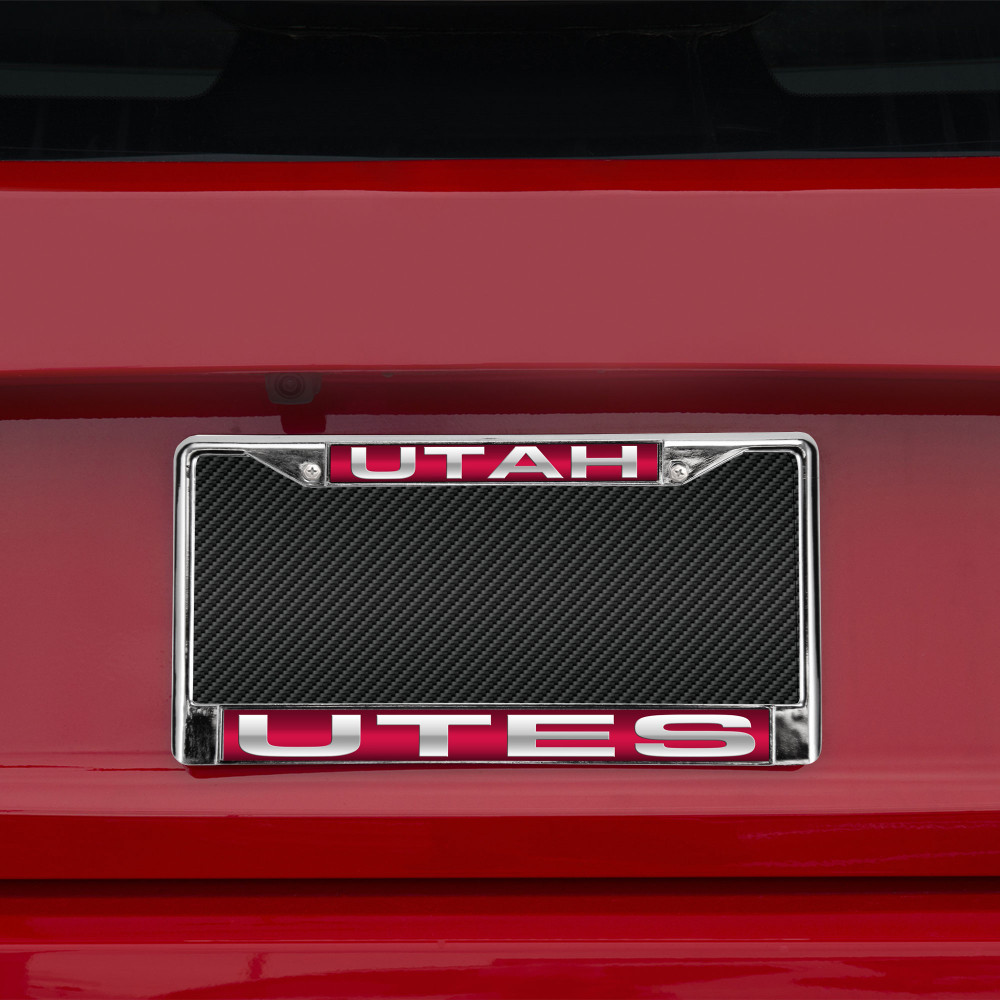 Utah Utes Red Laser Cut Chrome Frame | Rico Industries | FCL530101