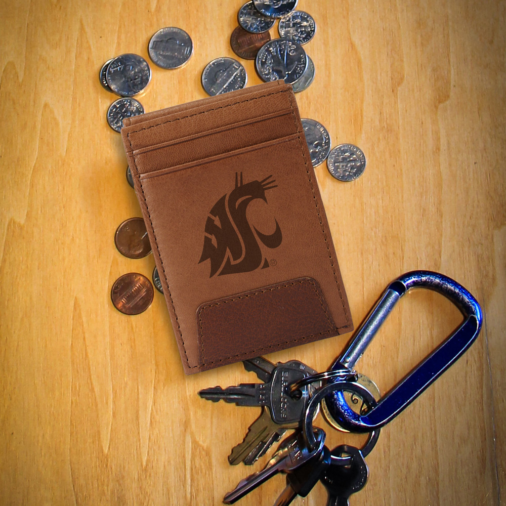 Washington State Cougars Genuine Leather Front Pocket Wallet | Rico Industries | FPW490102