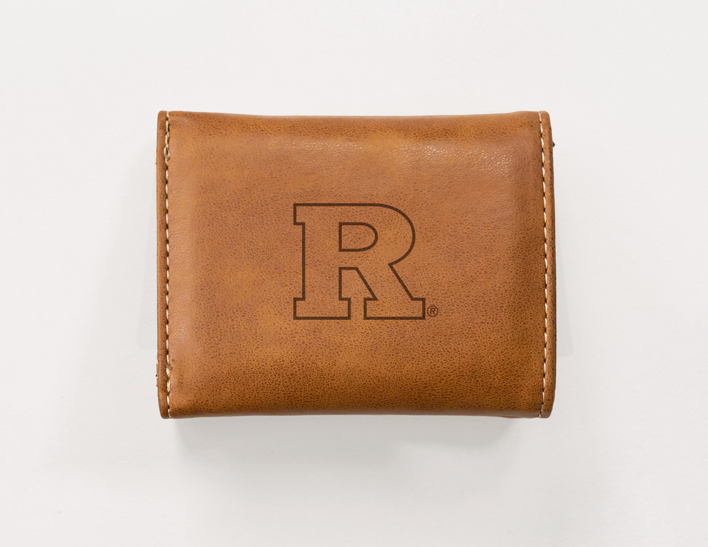 Rutgers Scarlet Knights Brown Laser Engraved Tri-Fold Wallet | Rico Industries | LETRI270201BR