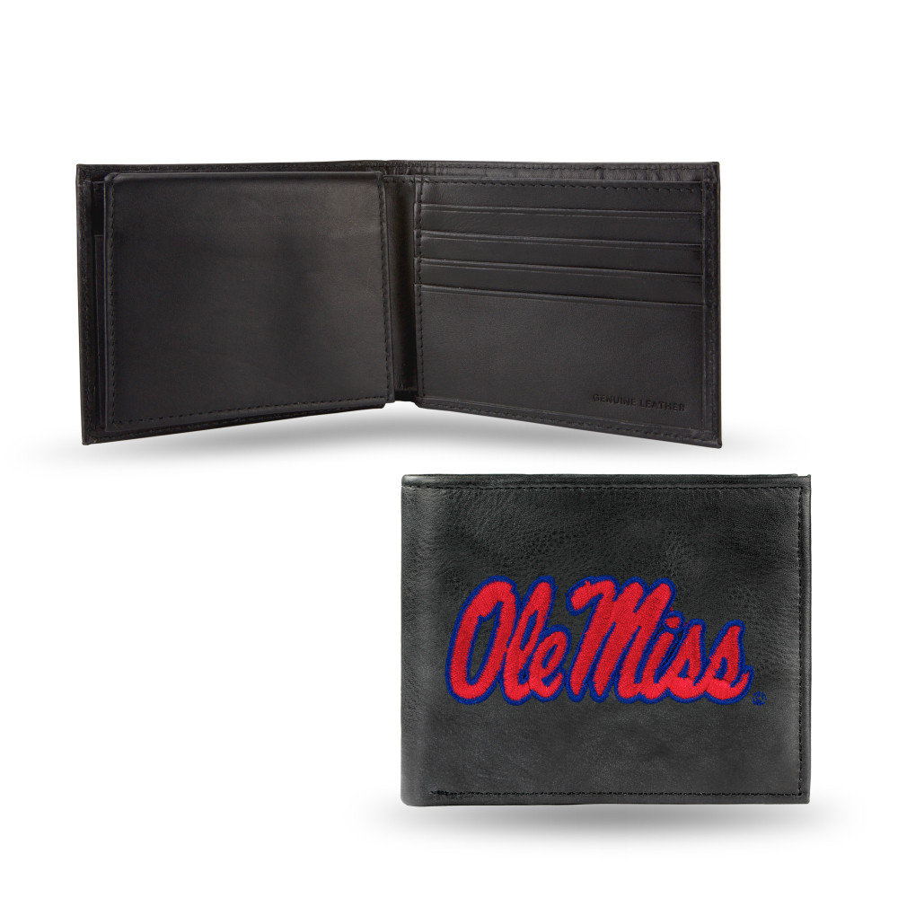 Mississippi Rebels Embroidered Genuine Leather Billfold Wallet | Rico Industries | RBL160201