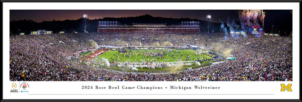 Michigan Wolverines 2024 Rose Bowl Champions Standard Frame Panoramic Photo | Blakeway | ROSEC24UMIU