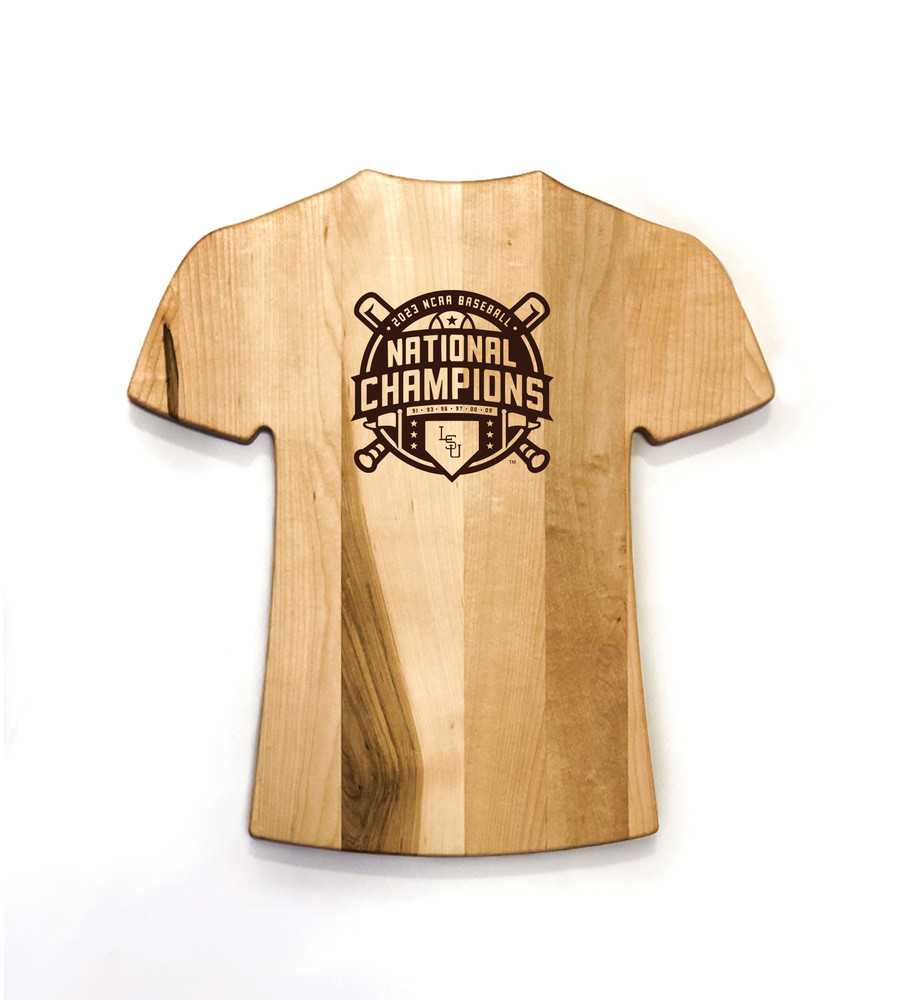 LSU Tigers National Champions Jersey Style Cutting Board | Baseball BBQ | GRTLJSBLSUNC