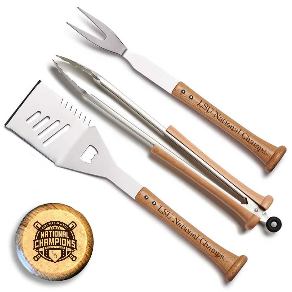 LSU Tigers National Champions TRIPLE PLAY Combo BBQ Set | Baseball BBQ | GRTLSTTPLSUNC