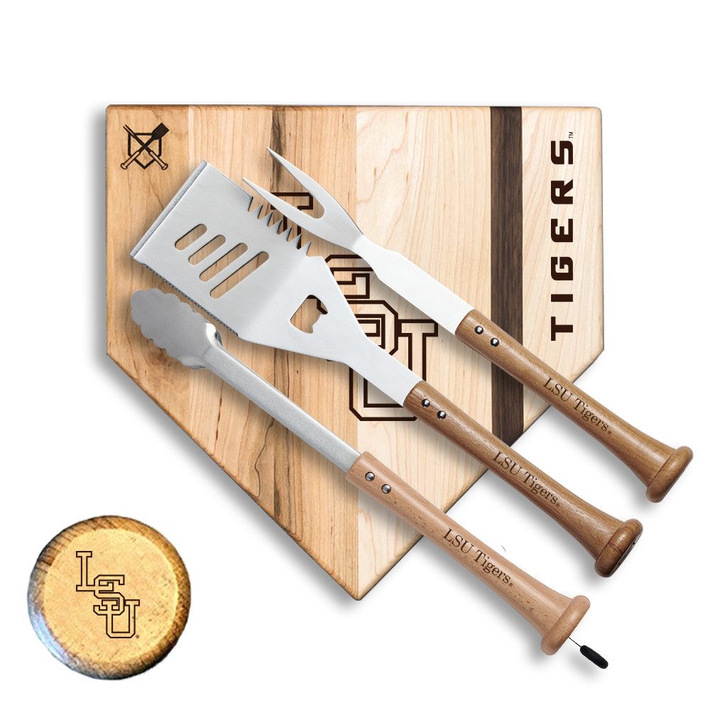 LSU Tigers Silver Slugger Combo BBQ Set | Baseball BBQ | GRTLSTSSLSUT_660251545189