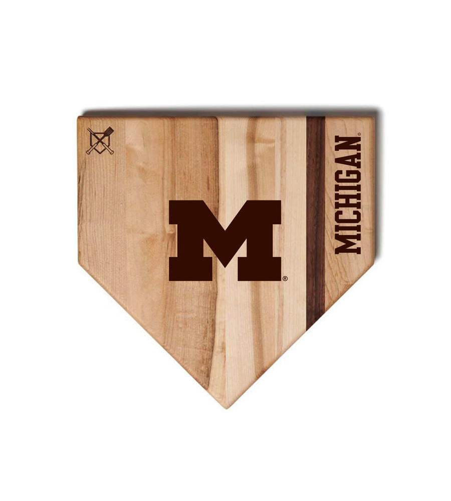 Michigan Wolverines Home Plate Cutting Board | Baseball BBQ | GRTLHPCB12MW