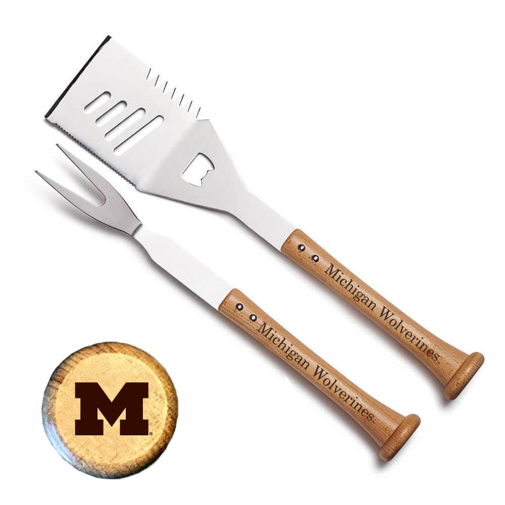 Michigan Wolverines TURN TWO Combo BBQ Set | Baseball BBQ | GRTLSTTTMW