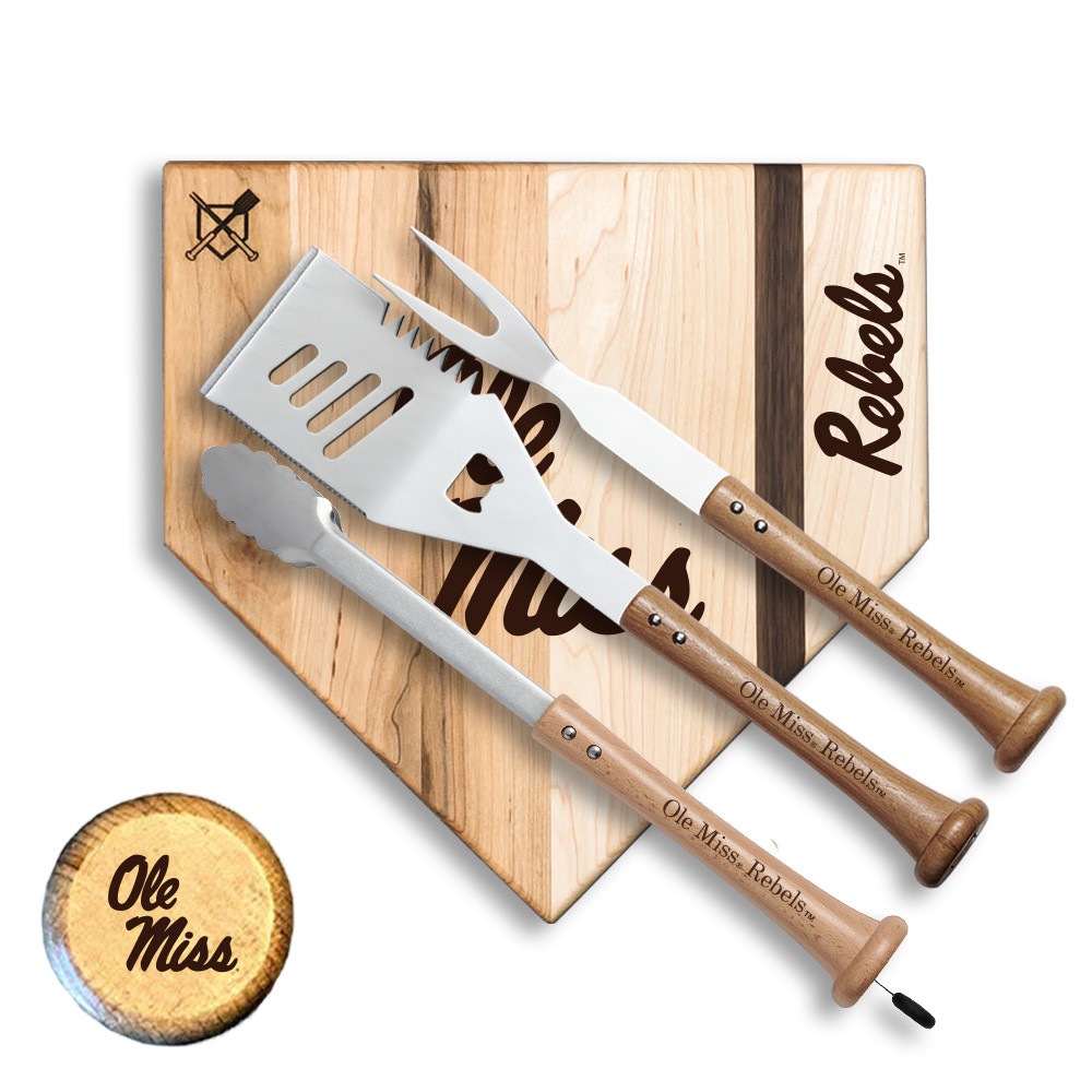 Mississippi Rebels Silver Slugger Combo BBQ Set | Baseball BBQ | GRTLSTSSMOM_660251639420