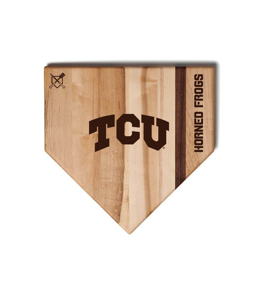 TCU Horned Frogs Home Plate Cutting Board | Baseball BBQ | GRTLHPCB12TCUHF