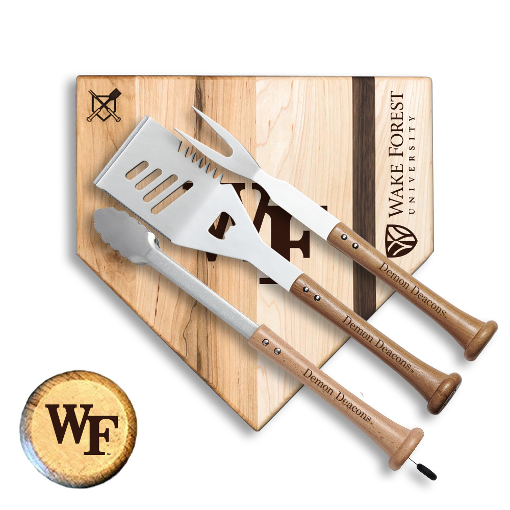 Wake Forest Demon Decons Silver Slugger Combo BBQ Set | Baseball BBQ | GRTLSTSSWFDD