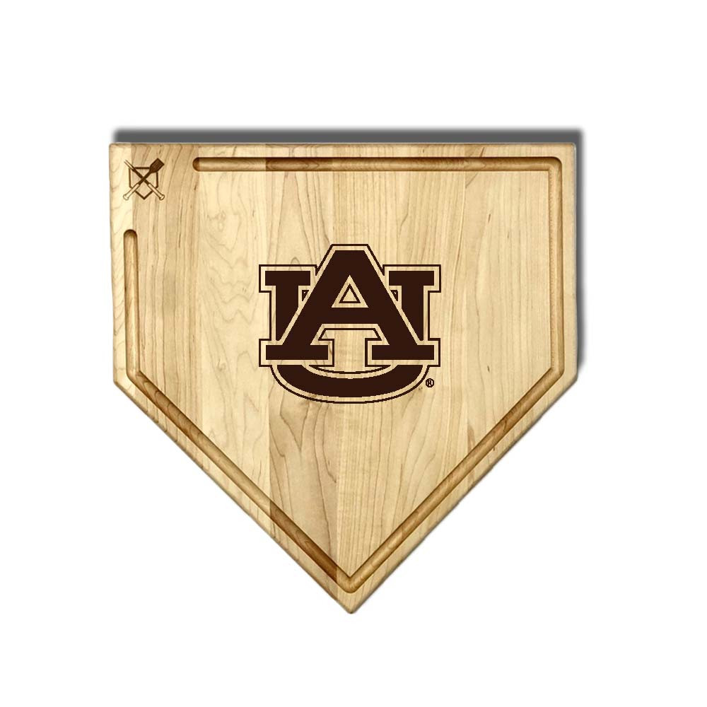 Auburn Tigers Full Size Home Plate Cutting Board With Trough | Baseball BBQ | GRTLHPCBT17AT