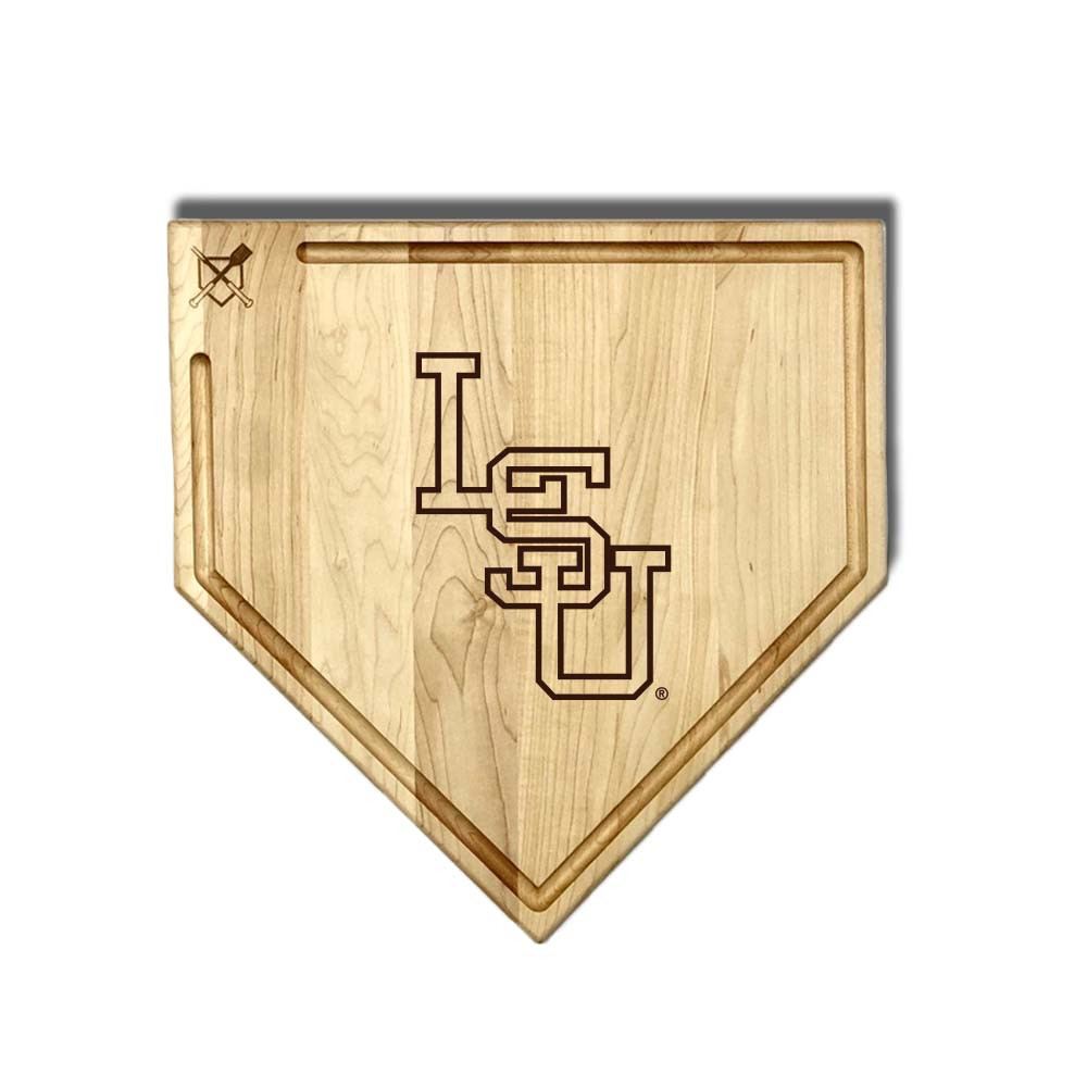 LSU Tigers Full Size Home Plate Cutting Board With Trough | Baseball BBQ | GRTLHPCBT17LSUT