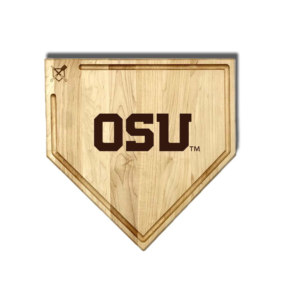 Oregon State Beavers Full Size Home Plate Cutting Board With Trough | Baseball BBQ | GRTLHPCBT17OSB
