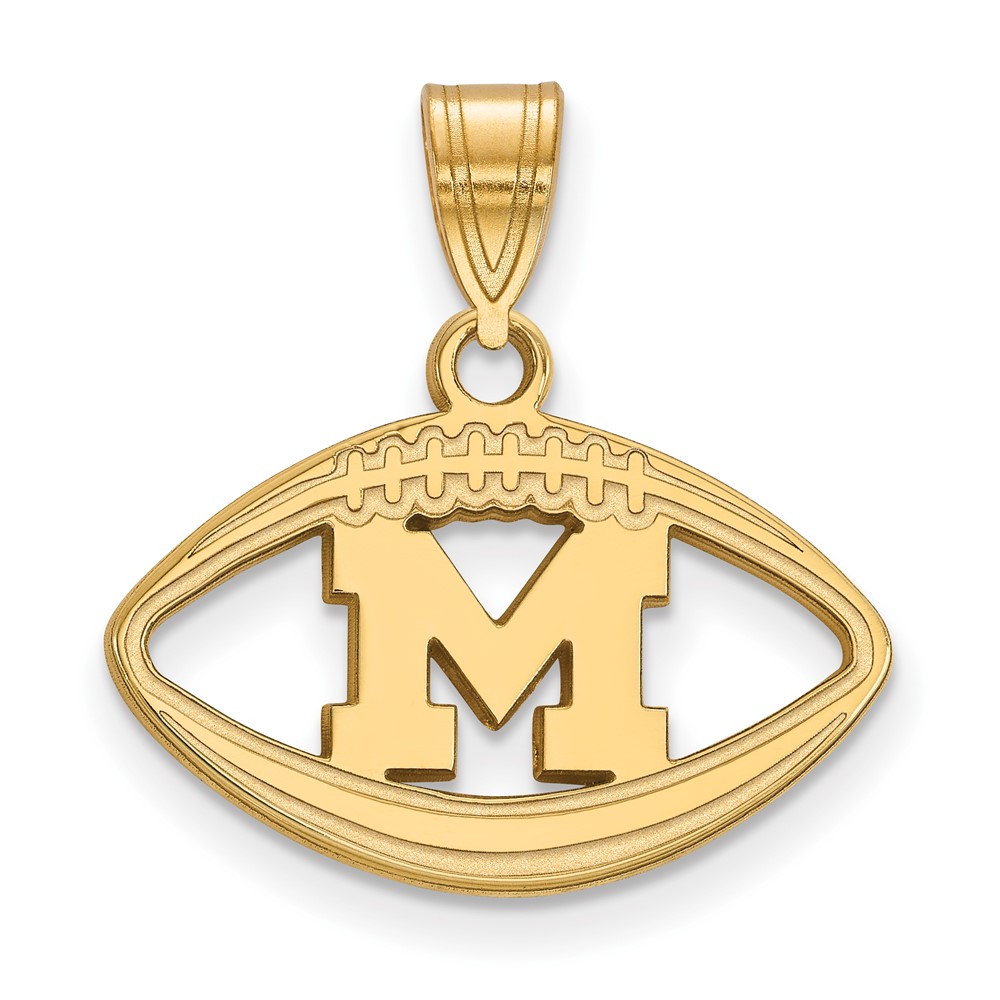 Michigan Wolverines Gold Plated Football Pendant | Logo Art | GP019UM