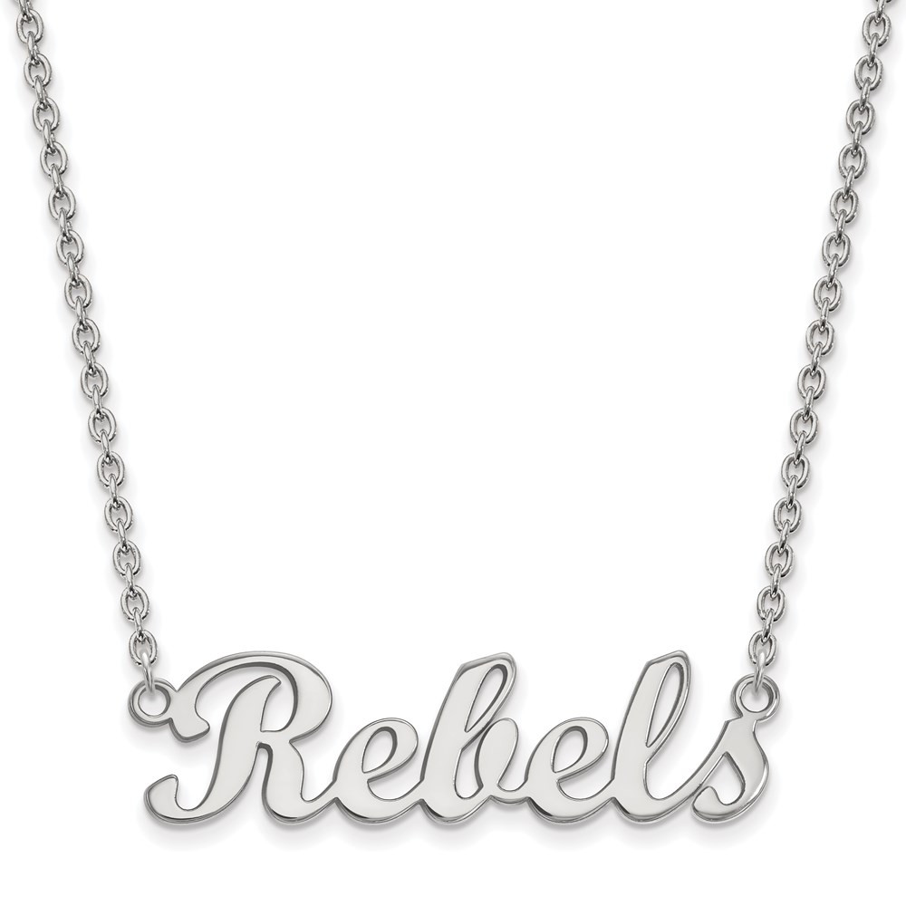 Mississippi Rebels Script Logo Sterling Silver Necklace | Logo Art | SS075UMS-18