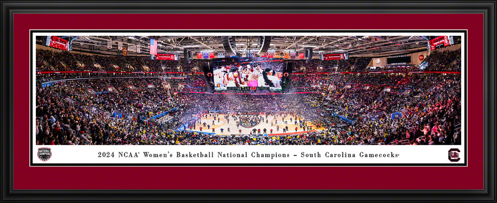 South Carolina Gamecocks 2024 NCAA Women's Basketball Championship Panoramic Photo Deluxe Matted Frame  | Blakeway | WFFBBC24SCARD