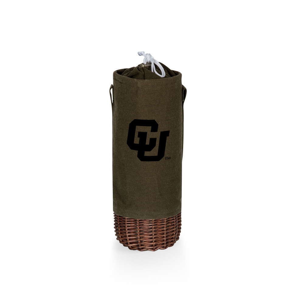 Colorado Buffaloes Malbec Insulated Canvas and Willow Wine Bottle Basket | Picnic Time | 201-00-140-124-0