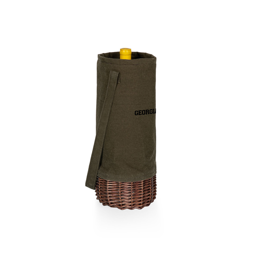 Georgia Tech Yellow Jackets Malbec Insulated Canvas and Willow Wine Bottle Basket | Picnic Time | 201-00-140-194-0