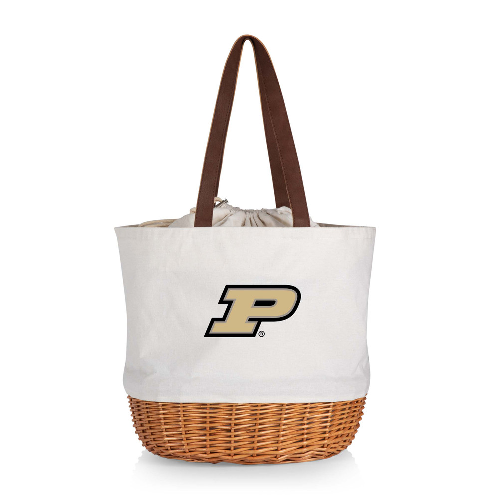 Purdue Boilermakers Coronado Canvas and Willow Basket Tote | Picnic Time | 203-00-187-514-0