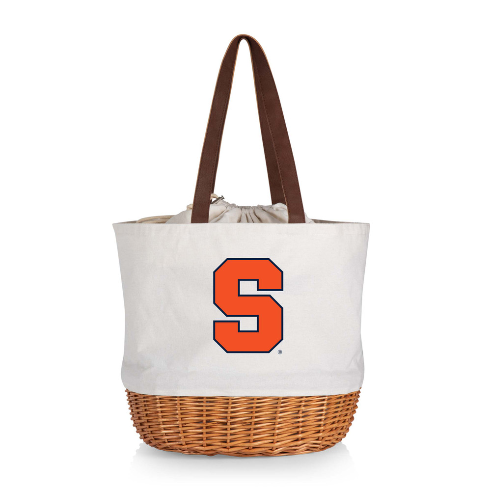 Syracuse Orange Coronado Canvas and Willow Basket Tote | Picnic Time | 203-00-187-544-0