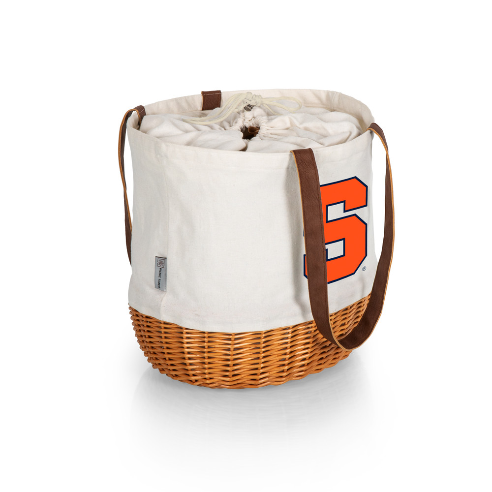 Syracuse Orange Coronado Canvas and Willow Basket Tote | Picnic Time | 203-00-187-544-0