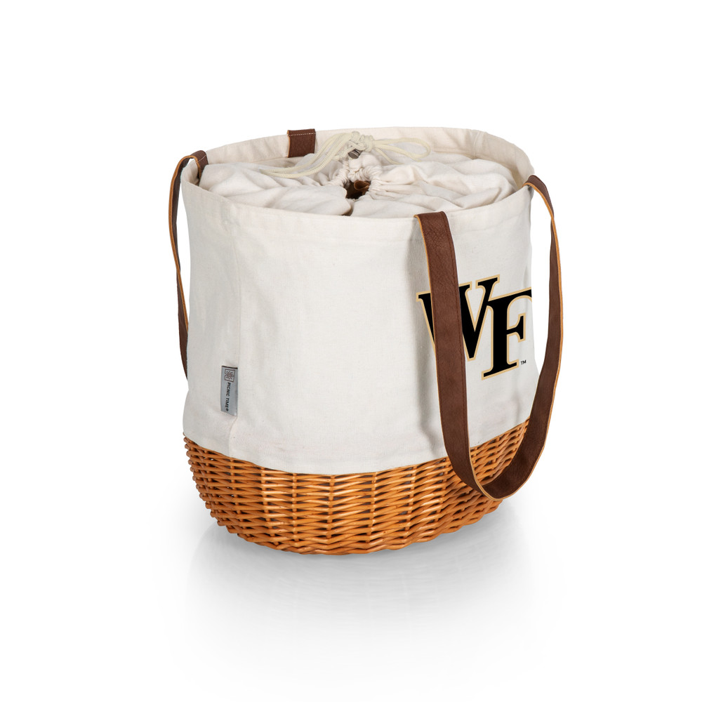 Wake Forest Demon Deacons Coronado Canvas and Willow Basket Tote | Picnic Time | 203-00-187-614-0