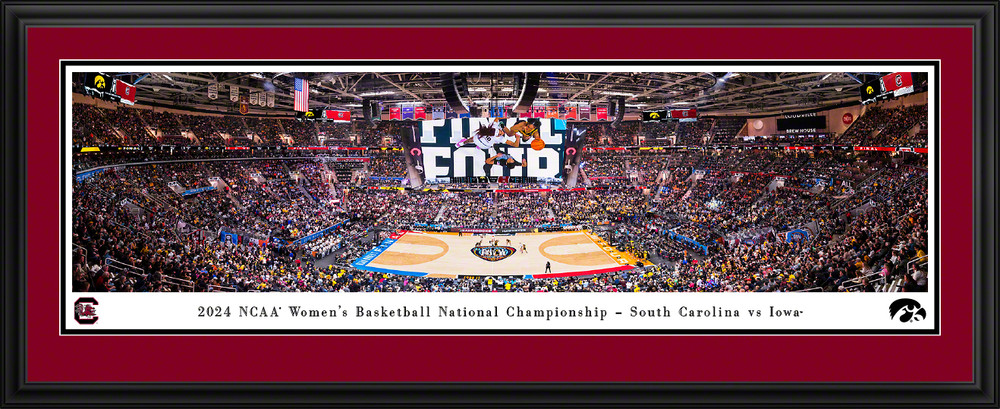 South Carolina Gamecocks 2024 NCAA National Women's Basketball Championship Tip-Off  Panoramic Photo Deluxe Matted Frame  | Blakeway | WFFBBT24SCARD