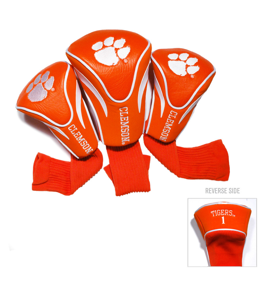 Clemson Tigers 3 Pack Embroidered Contour Golf Headcovers | Team Golf |20694