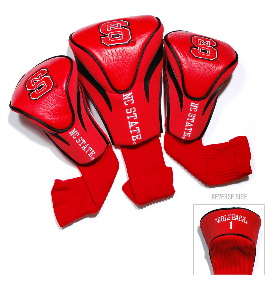 NC State Wolfpack 3 Pack Embroidered Contour Golf Headcovers | Team Golf |22694