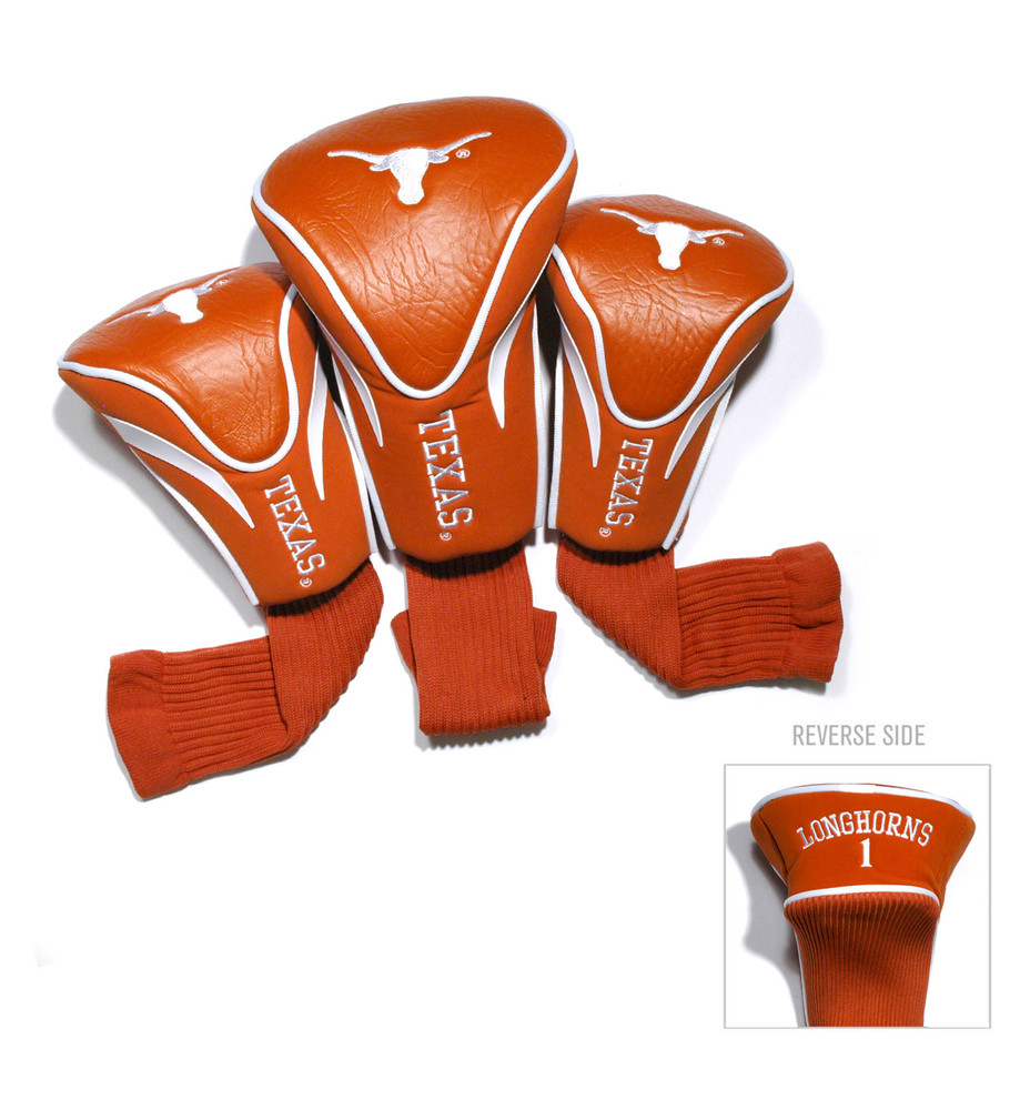 Texas Longhorns 3 Pack Embroidered Contour Golf Headcovers | Team Golf |23394
