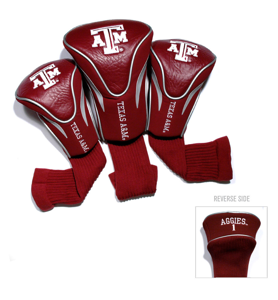Texas A&M Aggies 3 Pack Embroidered Contour Golf Headcovers | Team Golf |23494
