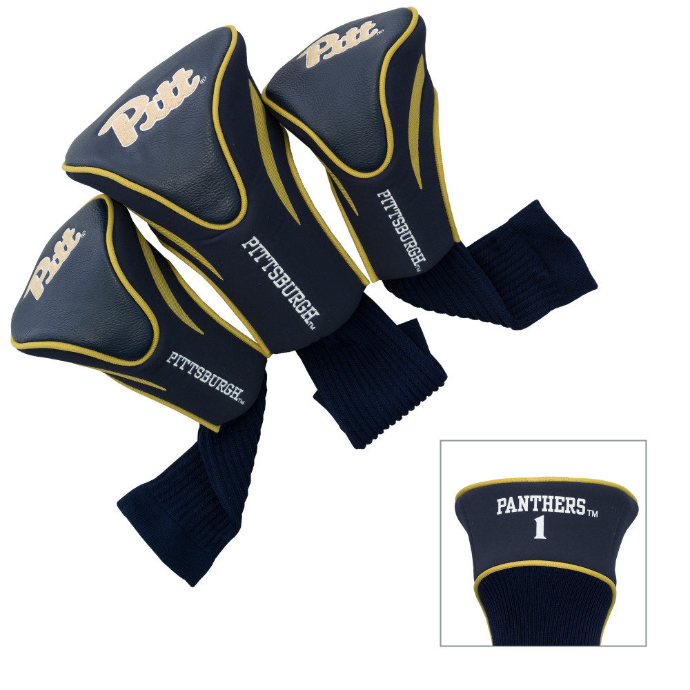 Pittsburgh Panthers 3 Pack Embroidered Contour Golf Headcovers | Team Golf |23794