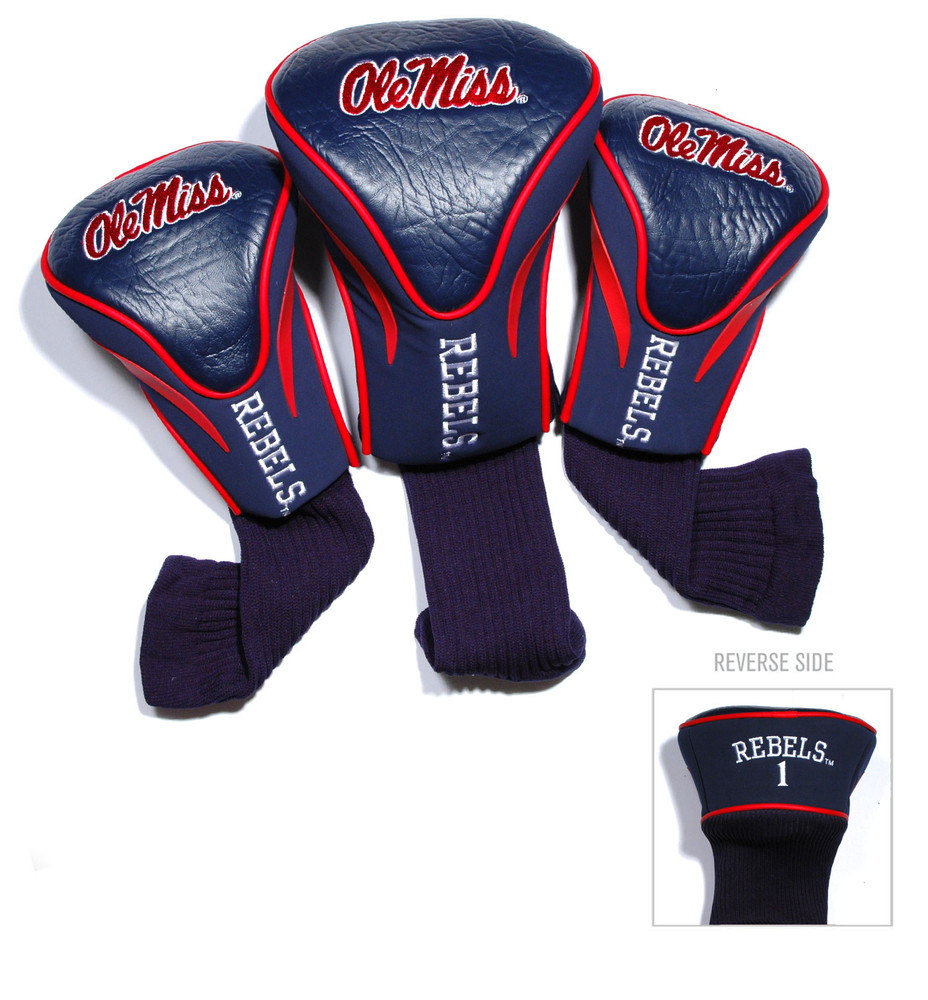 Mississippi Rebels 3 Pack Embroidered Contour Golf Headcovers | Team Golf |24794