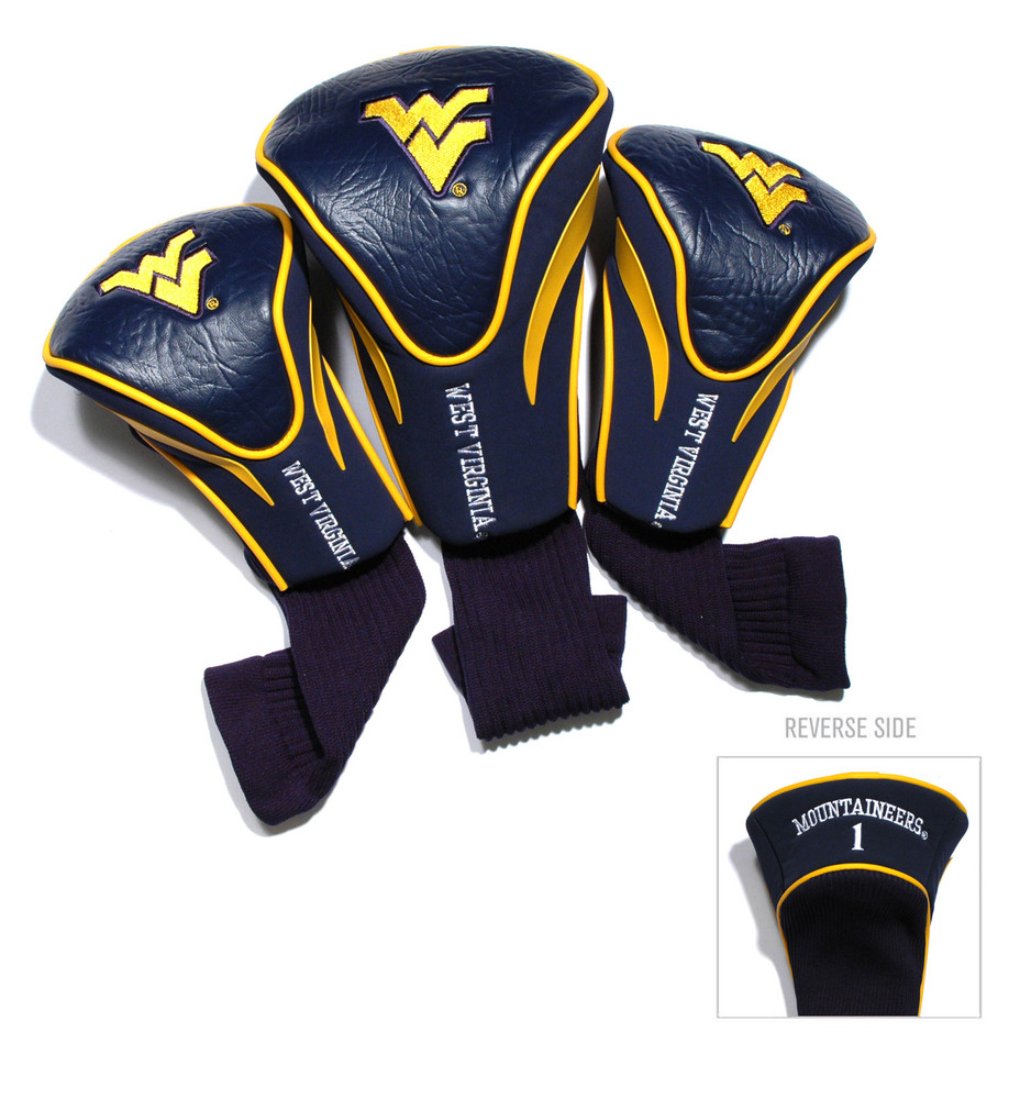 West Virginia Mountaineers 3 Pack Embroidered Contour Golf Headcovers | Team Golf |25694